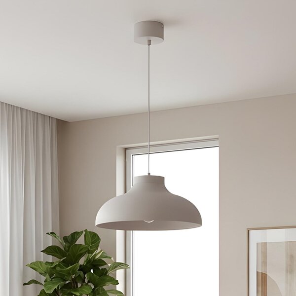 Luminex Visoka svetilka Basca, bež, kovina, Ø 40 cm, E27, zatemnjen, Bež, Dnevna soba / jedilnica, Kovina