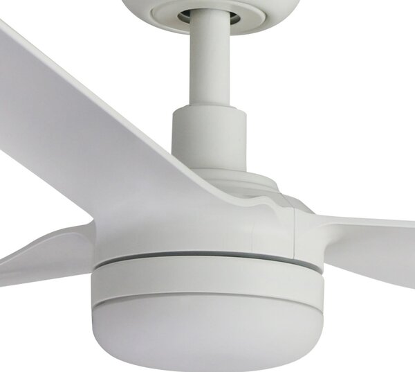 FARO BARCELONA LED-stropni ventilator Punt M, bel, DC, tih, Ø 130 cm, CCT, zatemnjen, Bela, Dnevna soba / jedilnica, Kovina, Sodobni