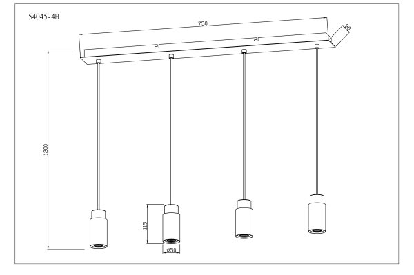 Globo 54045-4H - Lestenec na vrvici MATTI 4xE27/40W/230V