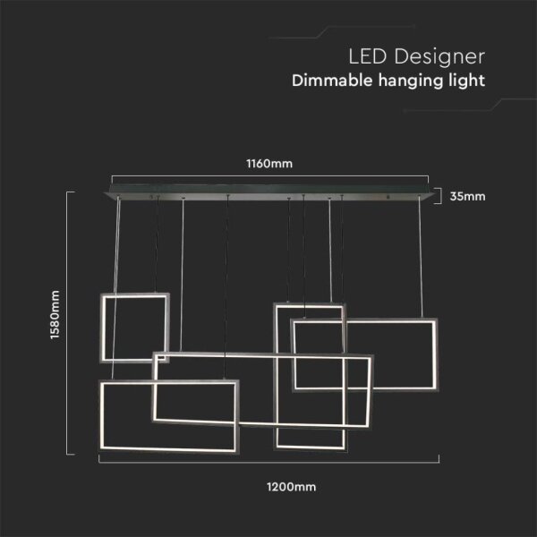 LED Zatemnitveni lestenec na vrvici LED/45W/230V 3000K črna