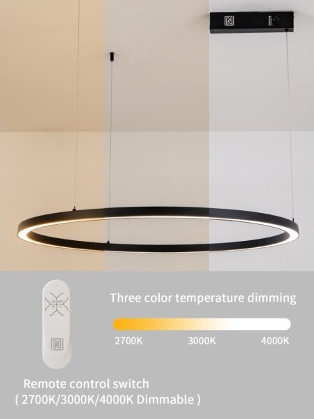 Immax NEO 07215L-LED Zatemnitveni lestenec na vrvici FINO 60W/230V 80cm črna Tuya+RC