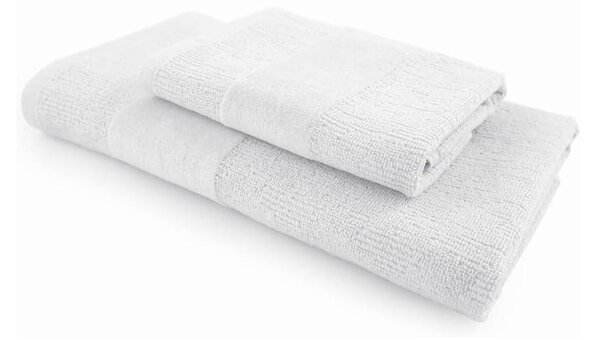Set brisač CARRARA 1 kos 60x100 cm in 1 kos 40x55 cm 100% bombaž, bela