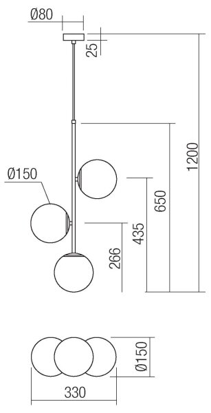 Redo 01-2627 - Lestenec na vrvici NIVA 3xE14/28W/230V