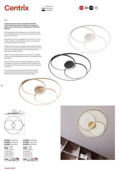 Redo 01-2975 - LED Stropna svetilka CENTRIX LED/92W/230V črna