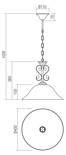 Redo 02-990 - Lestenec na verigi VERSUS 1xE27/42W/230V