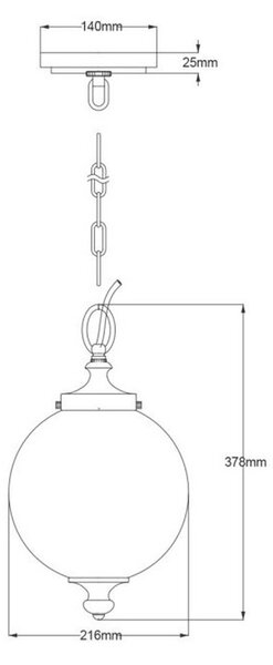 VISEČA SVETILKA Parkman 21.6/53 cm E27