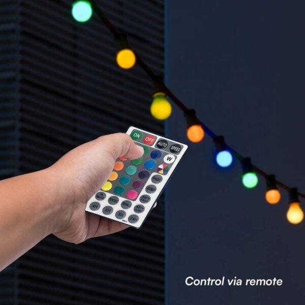 LED RGB Zunanja veriga STRING 13 m 15xLED/0,5W/230V IP44