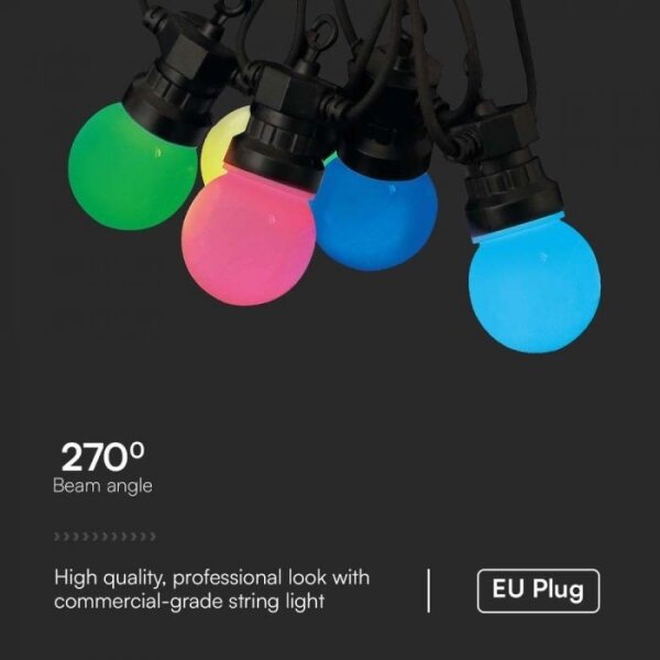 LED RGB Zunanja veriga STRING 13 m 15xLED/0,5W/230V IP44