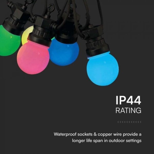 LED RGB Zunanja veriga STRING 13 m 15xLED/0,5W/230V IP44