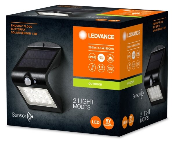 Ledvance- LED Solarna stenska svetilka s senzorjem METULJ LED/1,5W/3,7V IP65