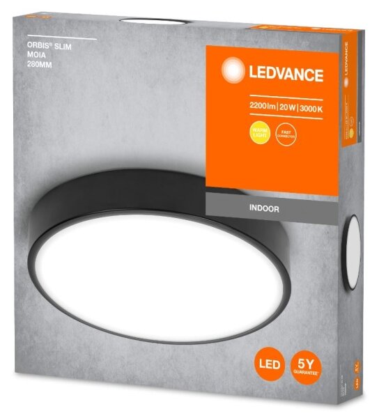 Ledvance - LED Stropna svetilka ORBIS SLIM LED/20W/230V črna