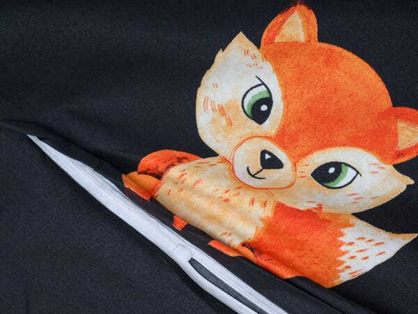 Posteljnina iz mikrovlaken FOXES črna Dimenzije posteljnine: 2 kom 70 x 80 cm | 160 x 200 cm