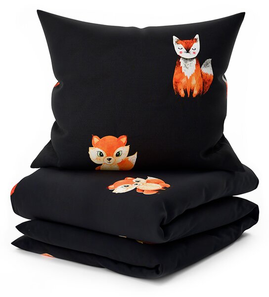Posteljnina iz mikrovlaken FOXES črna Dimenzije posteljnine: 2 kom 70 x 80 cm | 160 x 200 cm