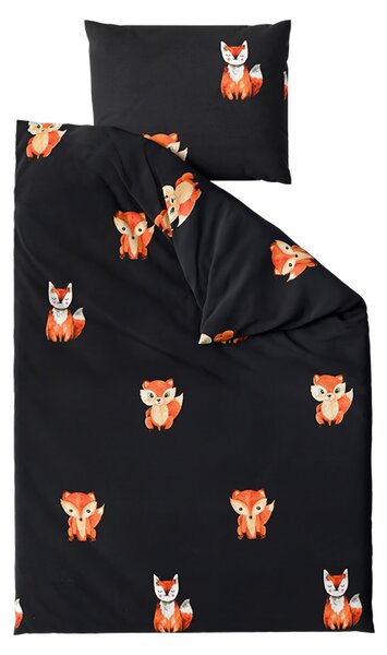 Posteljnina iz mikrovlaken FOXES črna Dimenzije posteljnine: 2 kom 70 x 80 cm | 160 x 200 cm