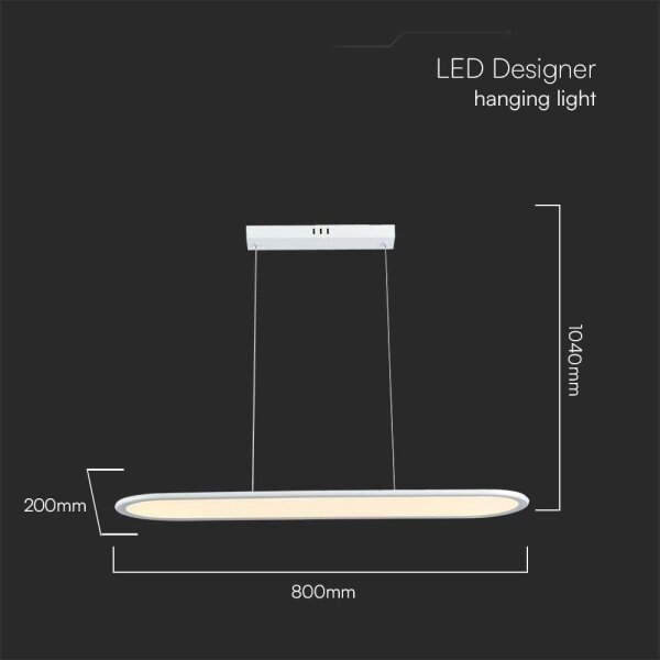 LED Lestenec na vrvici LED/24W/230V 4000K bela