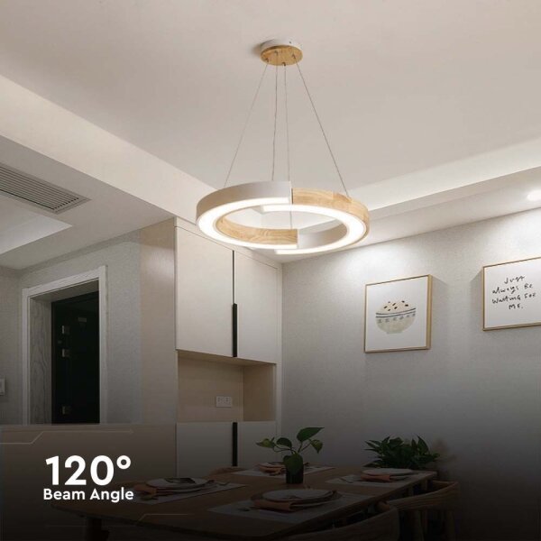 LED Lestenec na vrvici LED/32W/230V 4000K bela/les