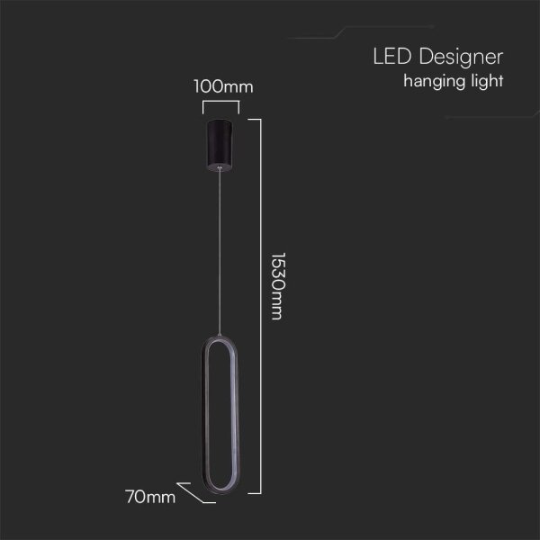 LED Lestenec na vrvici LED/13W/230V 3000K črna