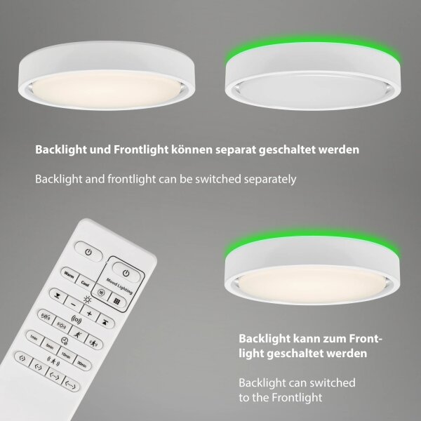 Briloner 3227-016 - LED RGB Zatemnitvena svetilka s senzorjem LED/24W/230V + Daljinski upravljalnik