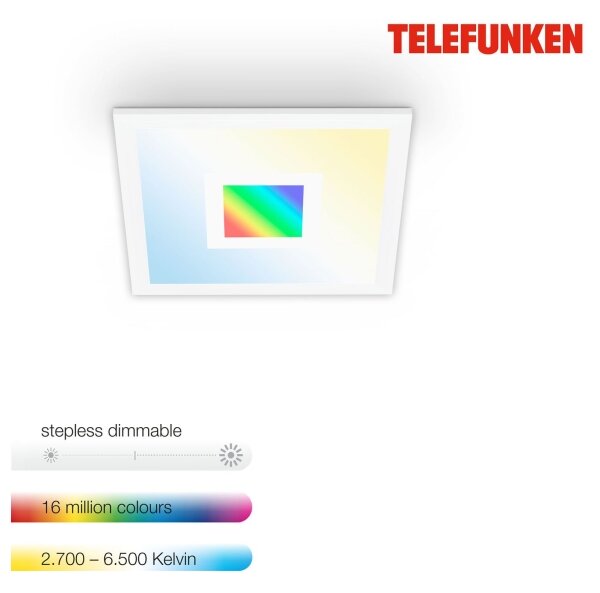 Telefunken 319006TF - LED RGBW Zatemnitvena svetilka LED/16W/230V + Daljinski upravljalnik