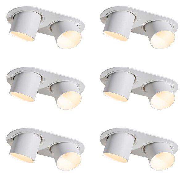 Komplet 6 vgradnih reflektorjev belih GU10 50 mm 2-luči - Installa