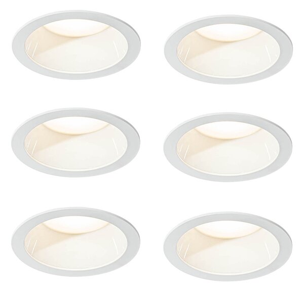 Komplet 6 vgradnih reflektorjev bel vklj. LED 3000K-5000K - Elias