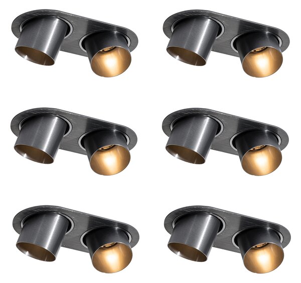 Komplet 6 vgradnih reflektorjev Gunmetal GU10 50mm 2-Lights - Installa