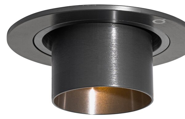 Komplet 6 vgradnih reflektorjev Gunmetal GU10 35 mm okrogli nagibni - Installa