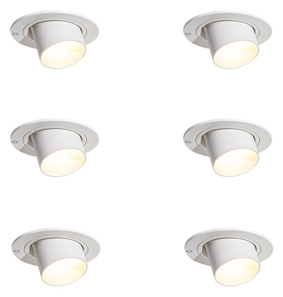 Komplet 6 vgradnih reflektorjev bel GU10 35 mm okrogli nagibni - Installa