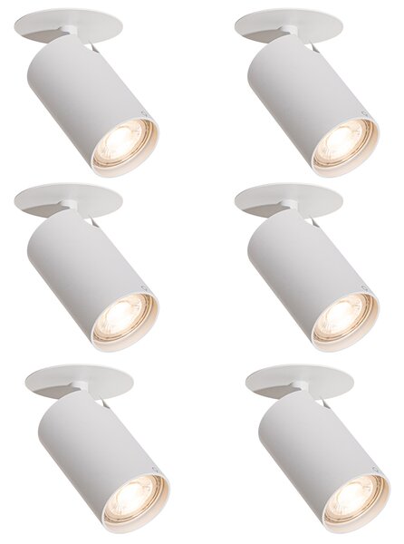 Komplet 6 modernih vgradnih reflektorjev belih GU10 50mm - Chels