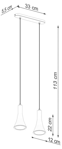 Sollux SL.1224 - Lestenec na vrvici REA 2xE14/12W/230V beton