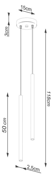 Sollux SL.1305 - Lestenec na vrvici PASTELO 2xG9/8W/230V zlata