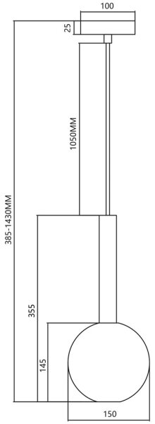 Lestenec na vrvici NIKO 1xG9/9W/230V pr. 15 cm zlata