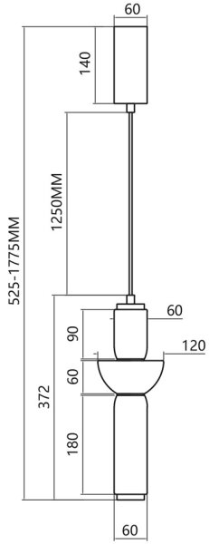 LED Lestenec na vrvici CAMPO LED/19W/230V