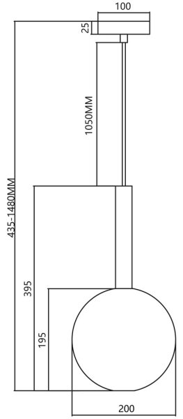 Lestenec na vrvici NIKO 1xG9/9W/230V pr. 20 cm črna