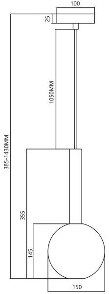 Lestenec na vrvici NIKO 1xG9/9W/230V pr. 15 cm črna