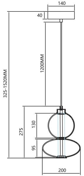 LED Lestenec na vrvici DAPHNE LED/12W/230V zlata