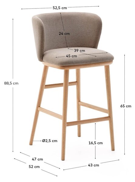 Svetlo rjav barski stol (višina sedeža 65 cm) Ciselia – Kave Home