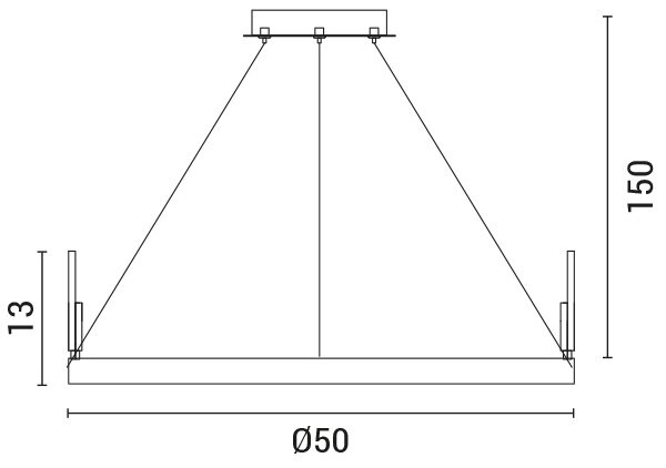 LED Lestenec na vrvici LED/35W/230V 3000K zlata