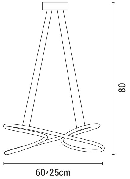 LED Lestenec na vrvici LED/40W/230V 4000K krom