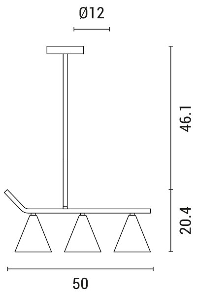 Lestenec na drogu 3xE27/40W/230V črna