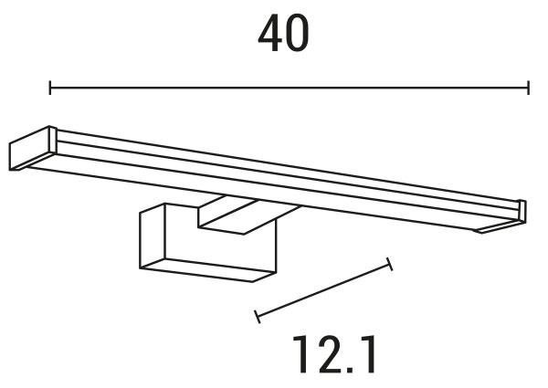 LED Kopalniška luč za osvetlitev ogledala LED/8W/230V 3000K 40 cm IP44 krom