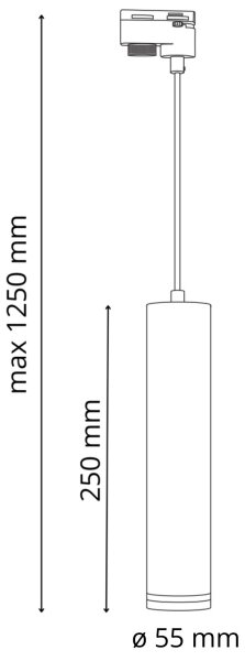 Lestenec na vrvici za tračni sistem PARIZ 3xGU10/10W/230V + 1 m tračni system