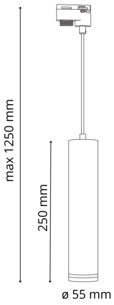 Lestenec na vrvici za tračni sistem PARIZ 3xGU10/10W/230V + 1 m tračni system