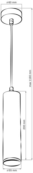 Bathroom lestenec na vrvici TURYN 1xGU10/10W/230V IP44 bela