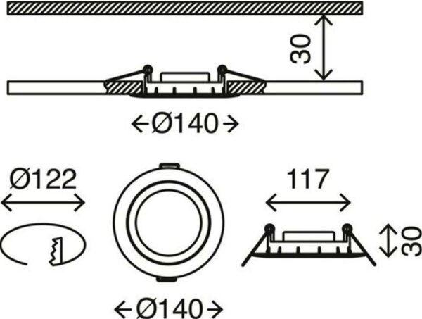 Briloner 7116-432 - SET 3x LED Kopalniška svetilka FLAT IN LED/9W/230V IP23