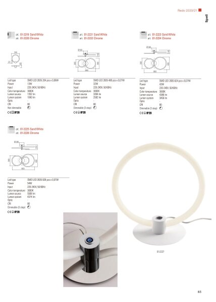 Redo 01-2224 - LED Zatemnitveni lestenec SPELL LED/43W/230V 3000K krom