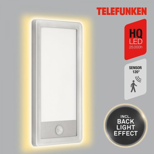 Telefunken 313904TF-LED Zunanja stenska svetilka s senzorjem LED/16W/230V IP44