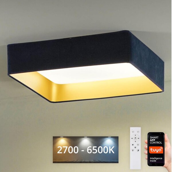 Brilagi-LED Zatemnitvena svetilka VELVET SQUARE LED/36W/230V Wi-Fi Tuya + Daljinski upravljalnik temno modra