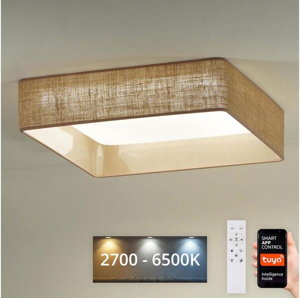 Brilagi-LED Zatemnitvena svetilka VELVET SQUARE LED/36W/230V Wi-Fi Tuya + Daljinski upravljalnik rjava