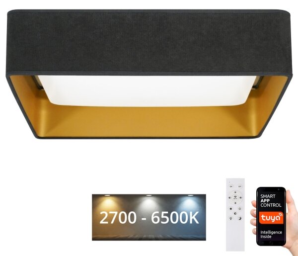 Brilagi-LED Zatemnitvena svetilka VELVET SQUARE LED/36W/230V Wi-Fi Tuya + Daljinski upravljalnik siva